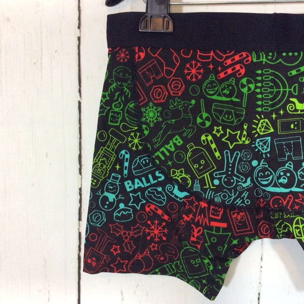 Ballsy Brand Men's Christmas Underwear Holiday‎ Boxer Briefs Size L Novelty Fun